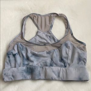 Varley Tie Dye Blue Scoopneck Sports Bra